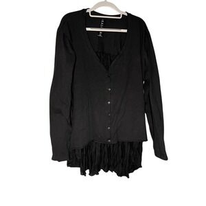 Kaliyana black high low cardigan grunge dark whimsigoth academia classic goth